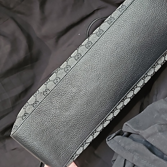 Gucci Large Black GG Canvas and leather Tote Handbag - Picture 5 of 5